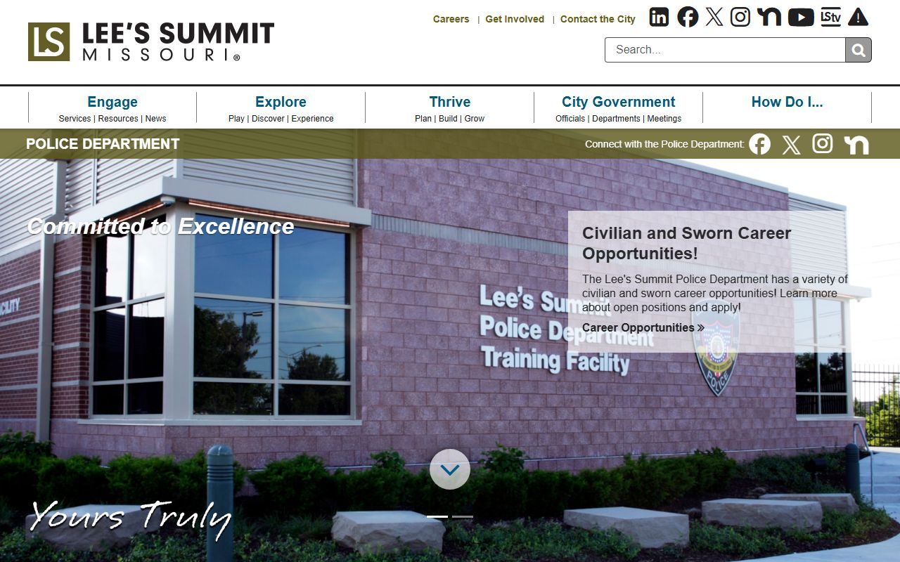 Lee's Summit Police Department website for bench warrant searches