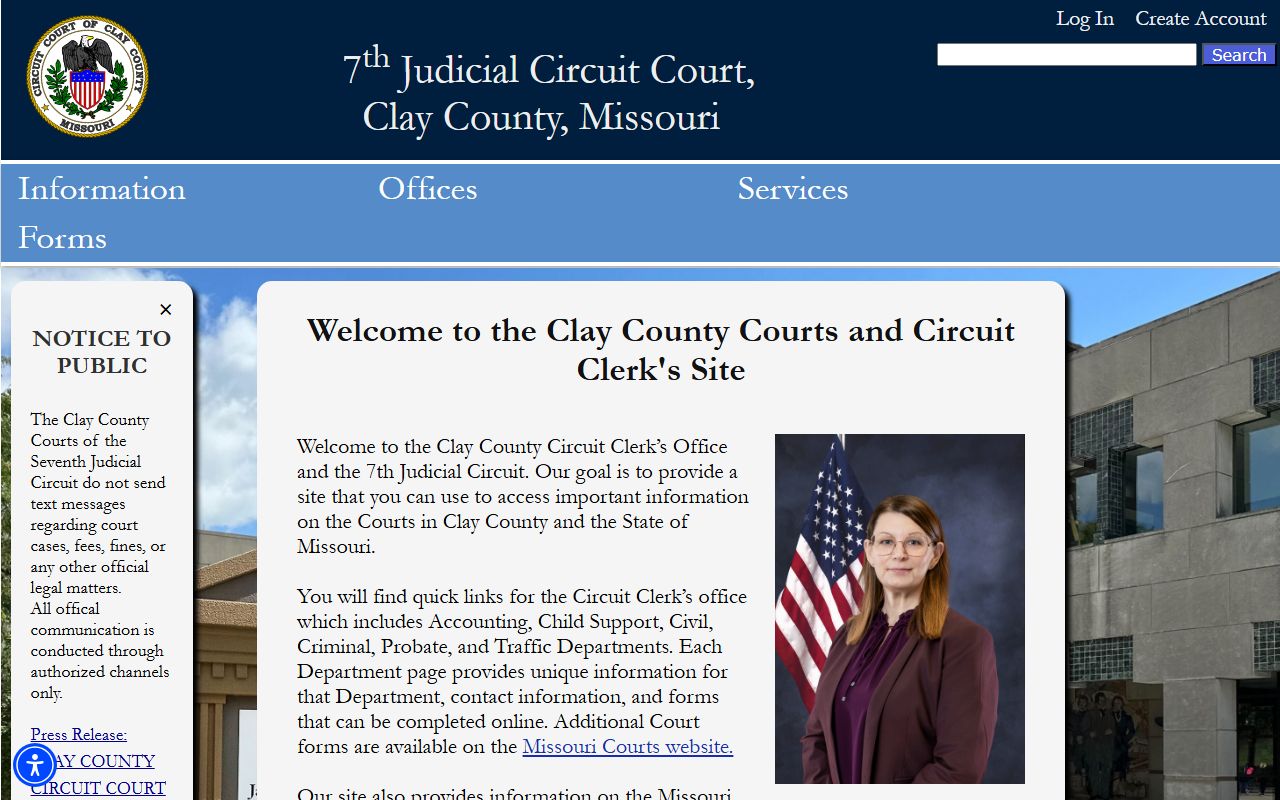 7th Judicial Circuit Court website for Clay County bench warrants