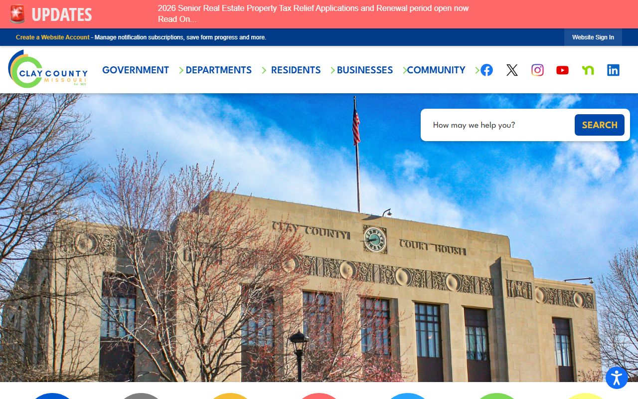 Clay County Government website with court and warrant resources