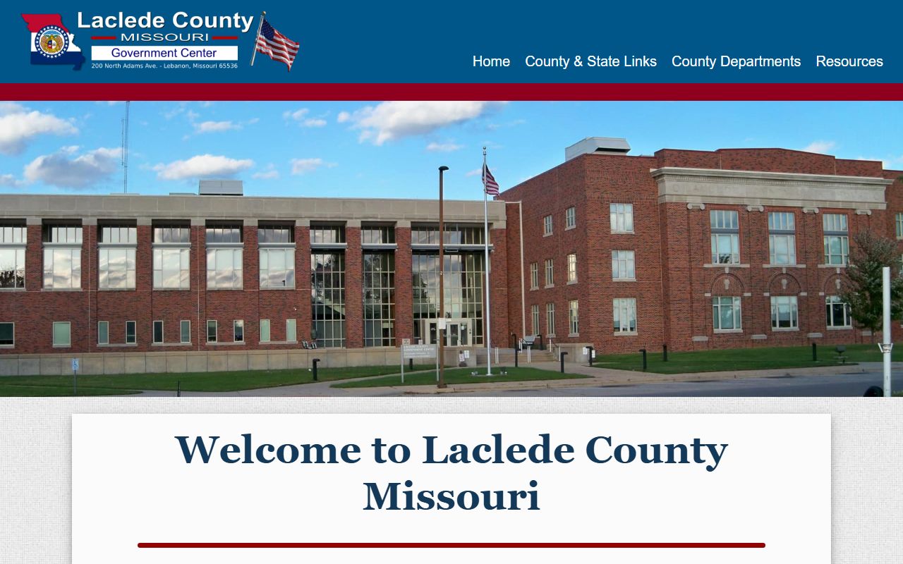 Laclede County Government website bench warrants and county office information