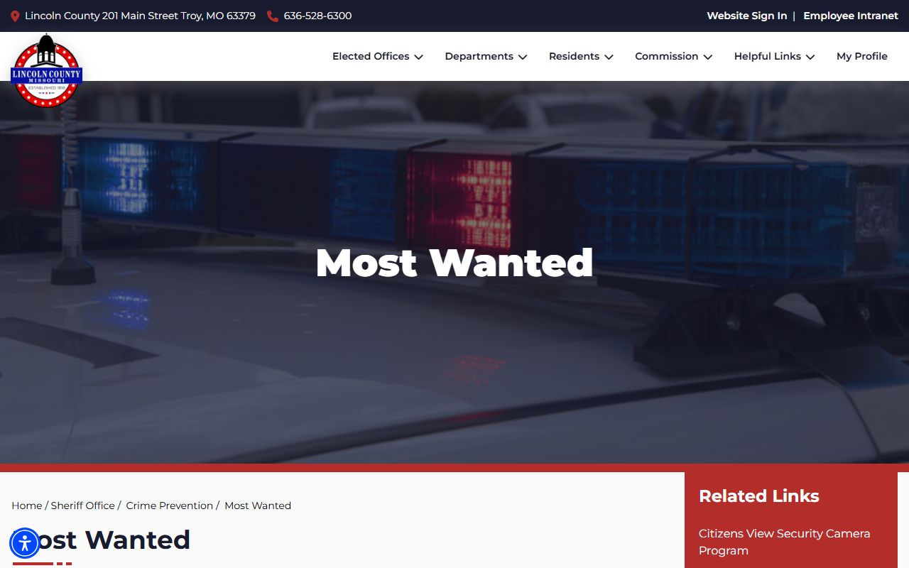 Lincoln County Most Wanted list bench warrants and active warrant information