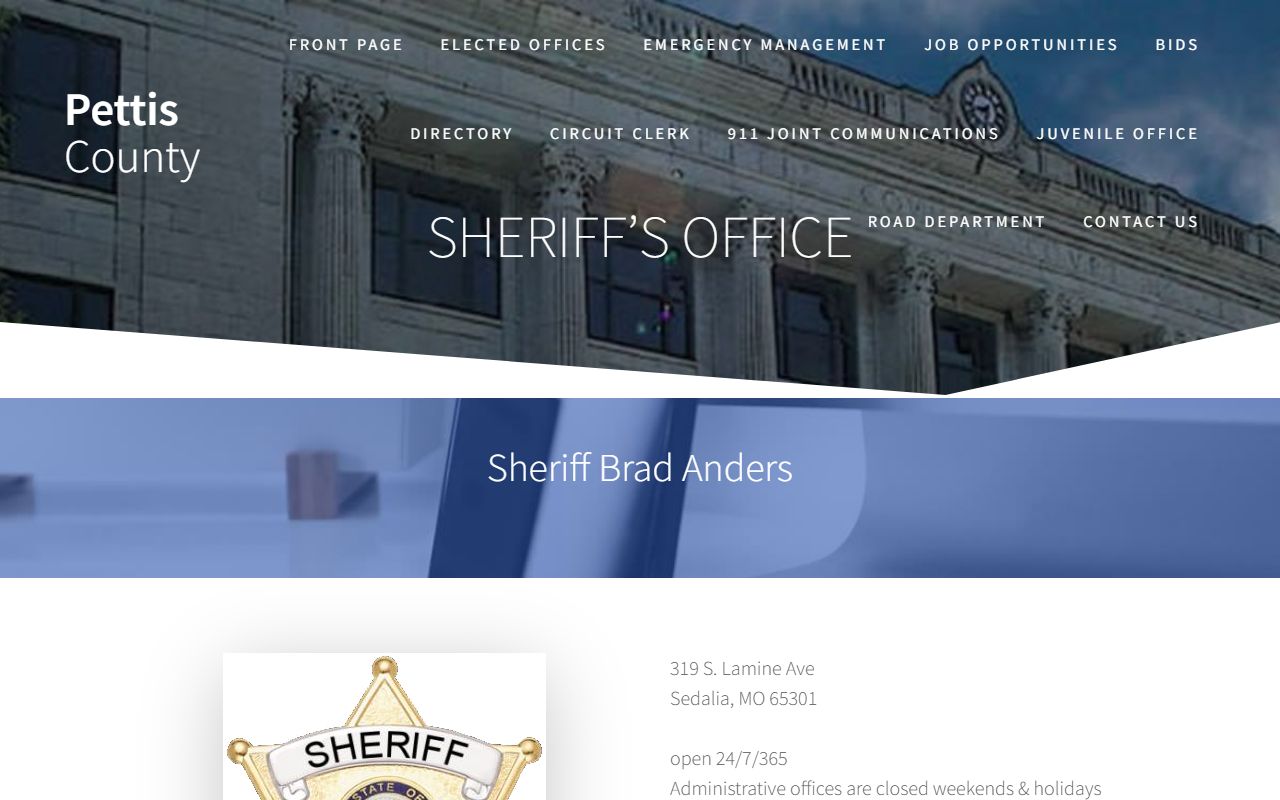 Pettis County Missouri Sheriff's Office bench warrants information