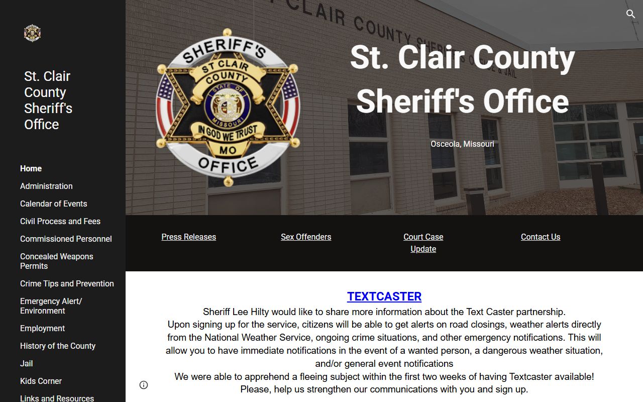 St. Clair County Sheriff Office bench warrants information