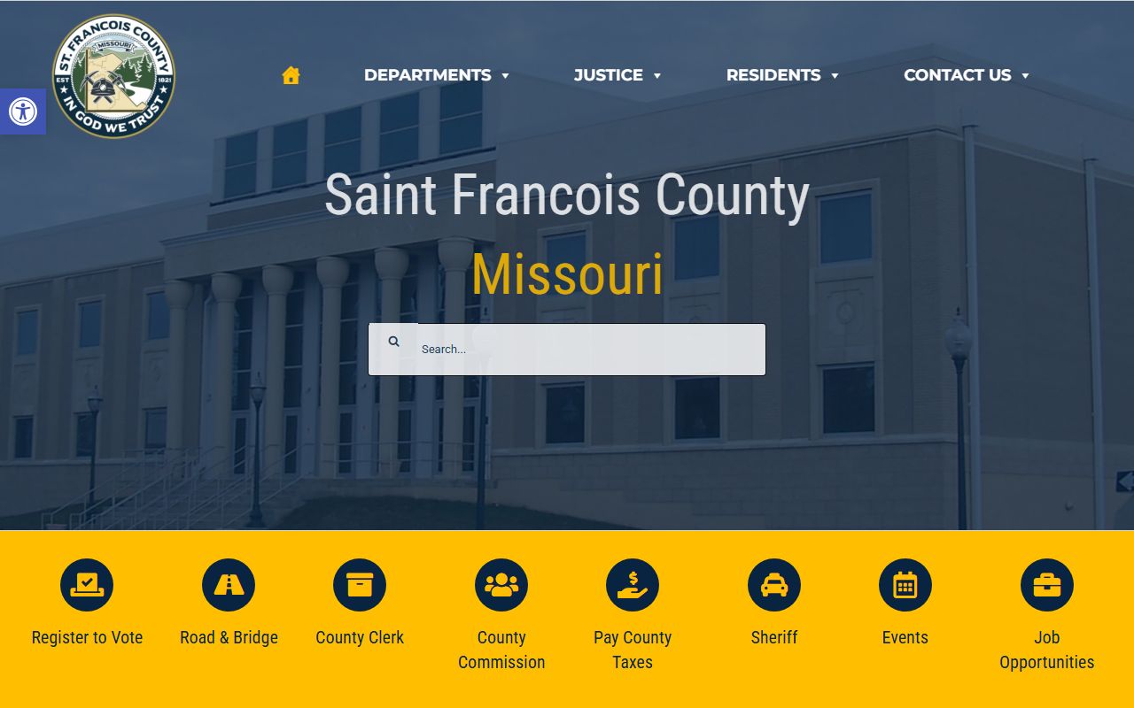 St. Francois County Government website for bench warrant information