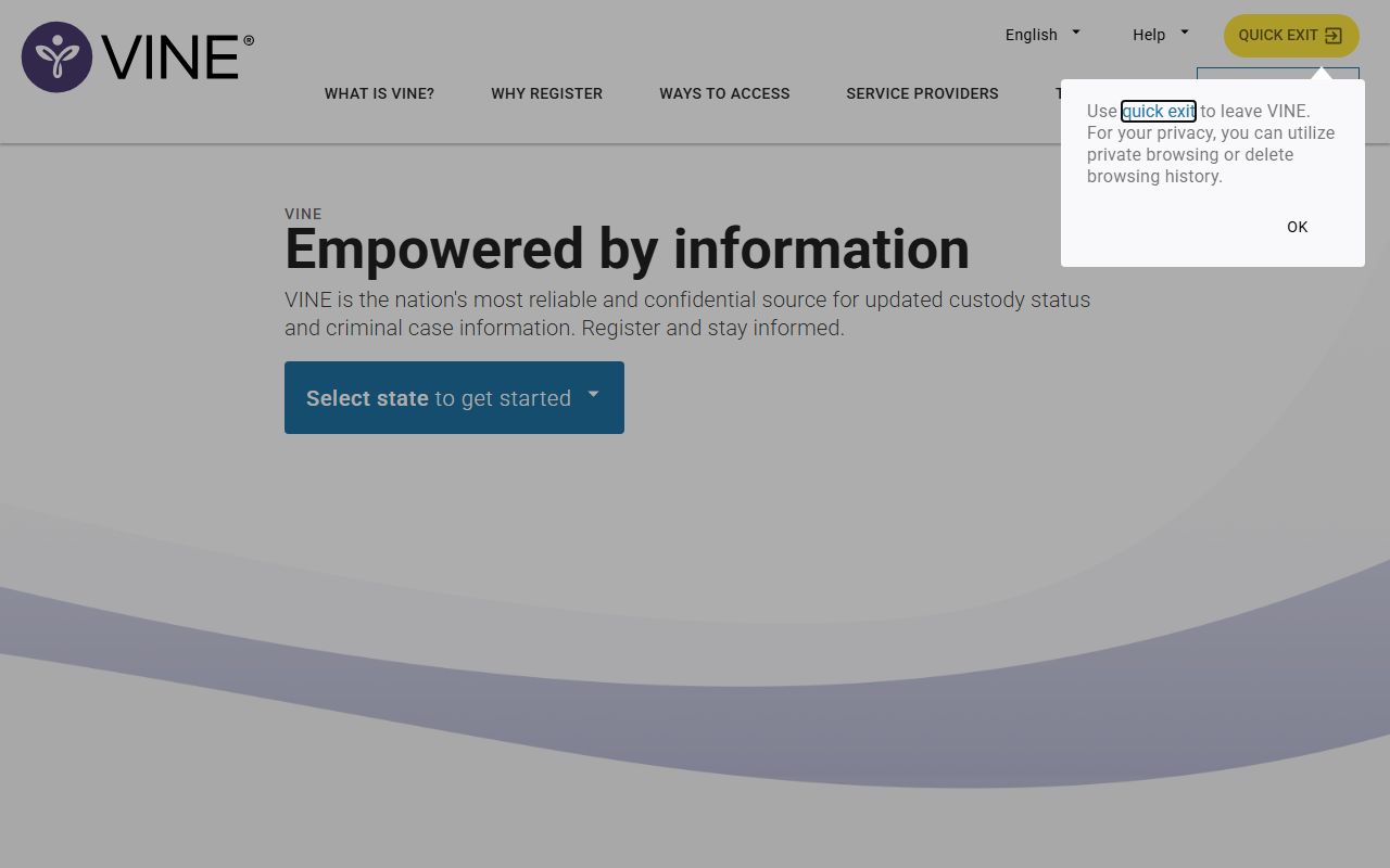 VINELink inmate tracking system for Missouri bench warrants